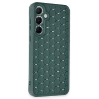 Newface Samsung Galaxy A25 5G Kılıf Petek Silikon Kapak - Koyu Yeşil