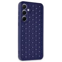 Newface Samsung Galaxy A35 5G Kılıf Petek Silikon Kapak - Lacivert