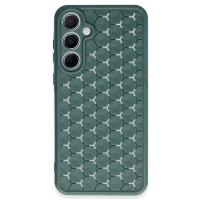 Newface Samsung Galaxy A55 5G Kılıf Petek Silikon Kapak - Koyu Yeşil