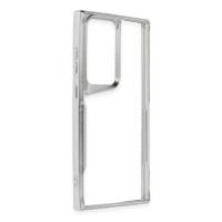 Newface Samsung Galaxy S23 Ultra Kılıf Boyi Silikon Kapak - Gümüş