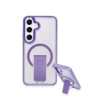 Newface Samsung Galaxy S24 Tork Magsafe Standlı Kapak - Lila