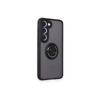 Newface Samsung Galaxy S24 FE Kılıf Montreal Yüzüklü Silikon Kapak - Siyah