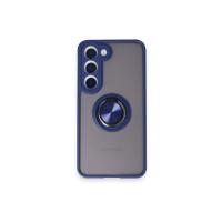 Newface Samsung Galaxy S24 FE Kılıf Montreal Yüzüklü Silikon Kapak - Lacivert