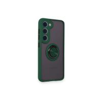 Newface Samsung Galaxy M15 Kılıf Montreal Yüzüklü Silikon Kapak - Yeşil