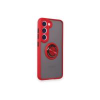 Newface Samsung Galaxy M15 Kılıf Montreal Yüzüklü Silikon Kapak - Kırmızı