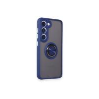 Newface Samsung Galaxy M15 Kılıf Montreal Yüzüklü Silikon Kapak - Lacivert