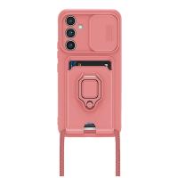 Newface Samsung Galaxy S24 FE Kılıf Zuma Kartvizitli Yüzüklü Silikon - Pembe