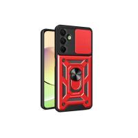 Newface Samsung Galaxy A16 5G Kılıf Pars Lens Yüzüklü Silikon - Kırmızı