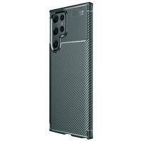 Newface Samsung Galaxy S25 Ultra Kılıf Auto Focus Karbon Kapak - Koyu Yeşil