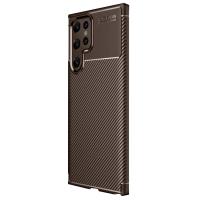 Newface Samsung Galaxy S25 Ultra Kılıf Auto Focus Karbon Kapak - Kahverengi