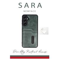 Newface Samsung Galaxy S24 FE Kılıf Sara Kartvizitli Deri Kılıf - Kırmızı