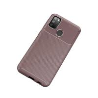 Newface Samsung Galaxy M30S Kılıf Auto Focus Karbon Kapak - Kahverengi