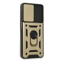 Newface Samsung Galaxy A22 Kılıf Pars Lens Yüzüklü Silikon - Gold