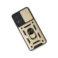 Newface Samsung Galaxy A22 Kılıf Pars Lens Yüzüklü Silikon - Gold