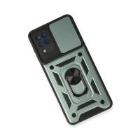 Newface Samsung Galaxy A22 Kılıf Pars Lens Yüzüklü Silikon - Yeşil