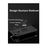 Newface Samsung Galaxy A11 Kılıf Range Yüzüklü Silikon - Siyah-Kırmızı