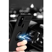 Newface Samsung Galaxy M31 Kılıf Range Yüzüklü Silikon - Siyah-Gold