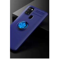 Newface Samsung Galaxy M31 Kılıf Range Yüzüklü Silikon - Mavi