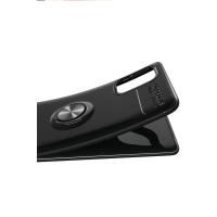 Newface Samsung Galaxy M31S Kılıf Range Yüzüklü Silikon - Siyah-Kırmızı