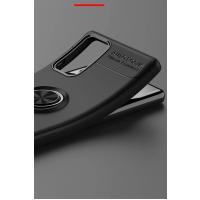 Newface Samsung Galaxy Note 20 Kılıf Range Yüzüklü Silikon - Siyah-Kırmızı