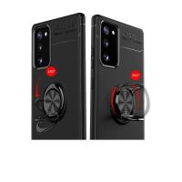 Newface Samsung Galaxy Note 20 Kılıf Range Yüzüklü Silikon - Siyah-Mavi