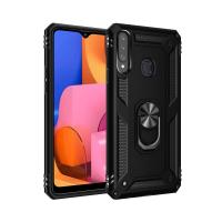 Newface Samsung Galaxy A20S Kılıf Sofya Yüzüklü Silikon Kapak - Siyah