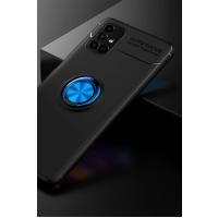 Newface Samsung Galaxy M51 Kılıf Range Yüzüklü Silikon - Siyah-Mavi