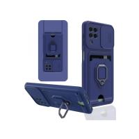 Newface Samsung Galaxy A22 Kılıf Zuma Kartvizitli Yüzüklü Silikon - Lacivert