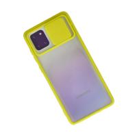 Newface Samsung Galaxy A81 / Note 10 Lite Kılıf Palm Buzlu Kamera Sürgülü Silikon - Sarı