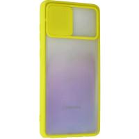 Newface Samsung Galaxy A81 / Note 10 Lite Kılıf Palm Buzlu Kamera Sürgülü Silikon - Sarı