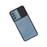 Newface Samsung Galaxy M52 5G Kılıf Palm Buzlu Kamera Sürgülü Silikon - Siyah