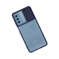 Newface Samsung Galaxy M52 5G Kılıf Palm Buzlu Kamera Sürgülü Silikon - Lacivert