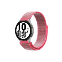 Newface Samsung Galaxy Watch 4 Hasırlı Cırtcırtlı Kordon - Pembe