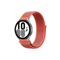 Newface Samsung Galaxy Watch 4 Hasırlı Cırtcırtlı Kordon - Turuncu