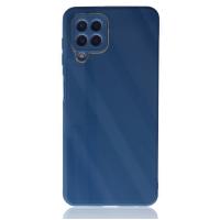 Newface Samsung Galaxy A22 Kılıf Glass Kapak - Mavi