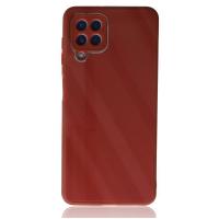 Newface Samsung Galaxy A22 Kılıf Glass Kapak - Bordo