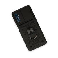 Newface Samsung Galaxy M52 5G Kılıf Pars Lens Yüzüklü Silikon - Siyah