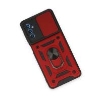 Newface Samsung Galaxy M52 5G Kılıf Pars Lens Yüzüklü Silikon - Kırmızı