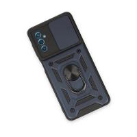 Newface Samsung Galaxy M52 5G Kılıf Pars Lens Yüzüklü Silikon - Lacivert