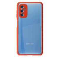 Newface Samsung Galaxy M52 5G Kılıf Miami Şeffaf Silikon - Kırmızı