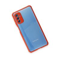 Newface Samsung Galaxy M52 5G Kılıf Miami Şeffaf Silikon - Kırmızı