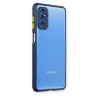 Newface Samsung Galaxy M52 5G Kılıf Miami Şeffaf Silikon - Lacivert