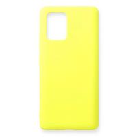 Newface Samsung Galaxy A91 / S10 Lite Kılıf Nano içi Kadife Silikon - Sarı