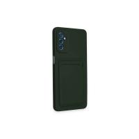 Newface Samsung Galaxy A14 4G Kılıf Kelvin Kartvizitli Silikon - Koyu Yeşil