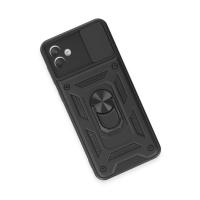 Newface Samsung Galaxy A04E Kılıf Pars Lens Yüzüklü Silikon - Siyah