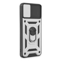 Newface Samsung Galaxy A04E Kılıf Pars Lens Yüzüklü Silikon - Gümüş