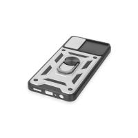 Newface Samsung Galaxy A04E Kılıf Pars Lens Yüzüklü Silikon - Gümüş