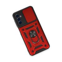 Newface Samsung Galaxy A14 4G Kılıf Pars Lens Yüzüklü Silikon - Kırmızı