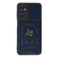 Newface Samsung Galaxy A14 4G Kılıf Pars Lens Yüzüklü Silikon - Lacivert