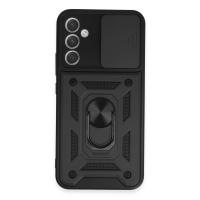 Newface Samsung Galaxy A34 5G Kılıf Pars Lens Yüzüklü Silikon - Siyah